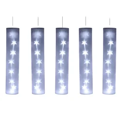 5 Tubes Lumineux Blancs avec Étoiles LED 40 LED
