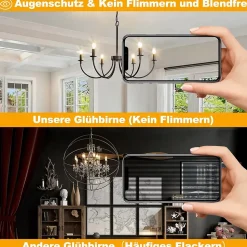 10 x Ampoule LED NETTLIFE E14, ampoule blanche chaude, lampe bougie, 4 W, 2700 K, filament rétro