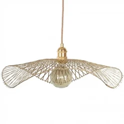 Abat jour bambou ombrelle ajourée (65 cm - Naturel)