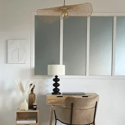 Abat jour bambou ombrelle ajourée (75 cm - Naturel)