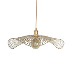 Abat jour bambou ombrelle ajourée (55 cm - Naturel)