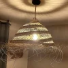 Abat jour en Paille ajouré pour Lampe naturelle fait main au Maroc