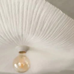 Abat jour en papier mâché (L 44xP 41xH 7 cm - Blanc)