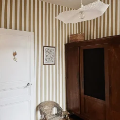 Abat jour en papier mâché (L 44xP 41xH 7 cm - Blanc)