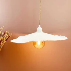 Abat jour pour Suspension Louise en papier mâché blanc D.44cm