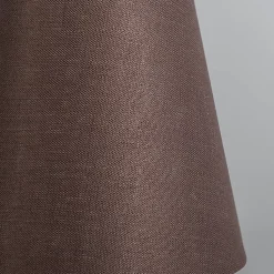 Abat-jour à pince en lin marron rond 12 cm