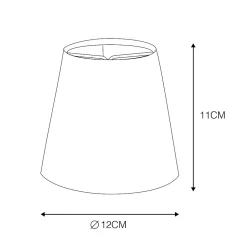 Abat-jour à pince en lin marron rond 12 cm