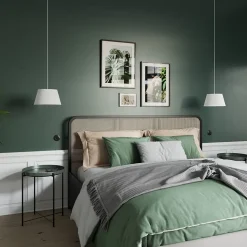 Abat-jour conique blanc Ø30cm GoodHome Lokombi