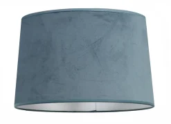Abat-jour conique en velours bleu Ø28cm Seynave