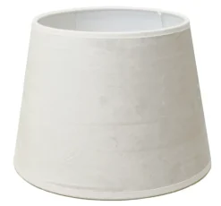 Abat-jour conique en velours crème Ø20cm Seynave