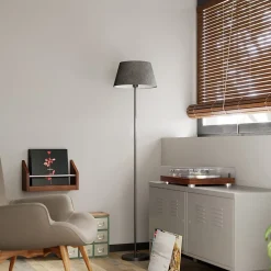 Abat-jour conique gris anthracite Ø35cm GoodHome Lokombi