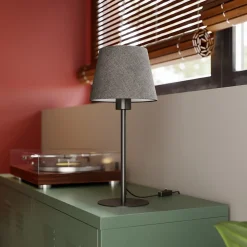 Abat-jour conique gris clair Ø20cm GoodHome Lokombi