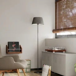 Abat-jour conique gris Ø35cm GoodHome Lokombi