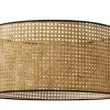 Abat-jour cylindre cannage en rotin et tissu Ø38cm Seynave