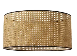 Abat-jour cylindre cannage en rotin et tissu Ø38cm Seynave