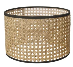 Abat-jour cylindre cannage en rotin et tissu Ø20cm Seynave