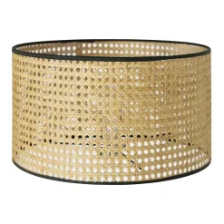 Abat-jour cylindre en tissu et rotin Ø28cm Seynave