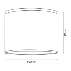 Abat-jour cylindrique E27 H25 Coton Noir