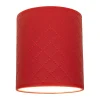 Abat-jour cylindrique E27 H20 Tissu Rouge
