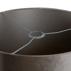 Abat-jour cylindrique en velours taupe 40/40/40