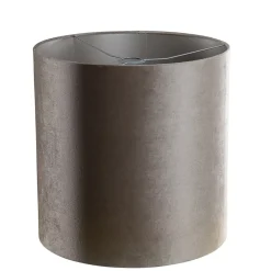 Abat-jour cylindrique en velours taupe 40/40/40