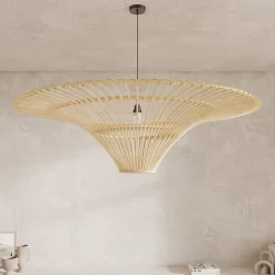 Abat-jour D120,5 cm en rotin naturel - Olga