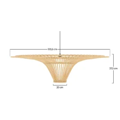 Abat-jour D120,5 cm en rotin naturel - Olga