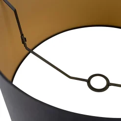 Abat-jour en coton noir 45/50/28 avec intérieur doré