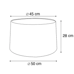 Abat-jour en coton noir 45/50/28 avec intérieur doré
