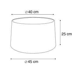 Abat-jour en coton noir 40/45/25 avec intérieur doré