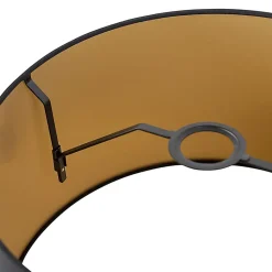 Abat-jour en coton noir avec intérieur doré 40/35/22