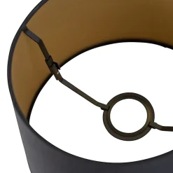 Abat-jour en coton noir avec intérieur doré 25/20/16