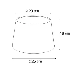 Abat-jour en coton noir avec intérieur doré 25/20/16