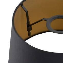 Abat-jour en coton noir avec intérieur doré 25/20/16