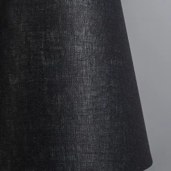 Abat-jour en lin à clipser noir 12 cm rond