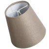 Abat-jour en lin à clipser taupe 12 cm rond