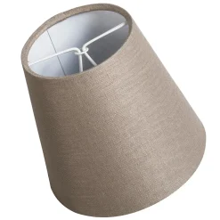 Abat-jour en lin à clipser taupe 12 cm rond