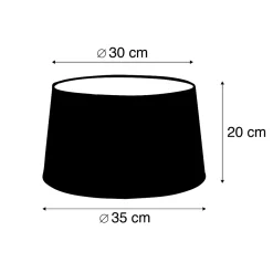 Abat-jour en lin blanc rond incliné 35/30/20