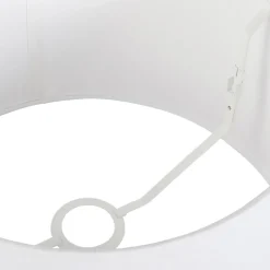 Abat-jour en lin blanc rond incliné 35/30/20