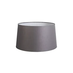 Abat-jour en lin gris foncé rond incliné 45/40/25