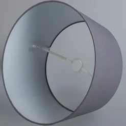 Abat-jour en lin gris foncé rond incliné 45/40/25