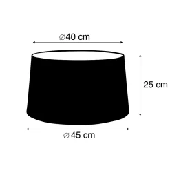 Abat-jour en lin gris foncé rond incliné 45/40/25