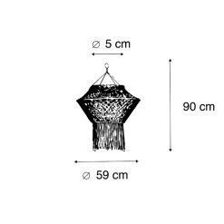 Abat-jour en macramé naturel 90 cm