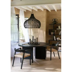 Abat-jour en rotin noir 80x80x70 cm