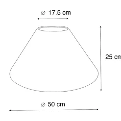 Abat-jour en tissu beige rond incliné 50/17.5/25