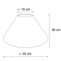Abat-jour en tissu beige rond incliné 55/19/26