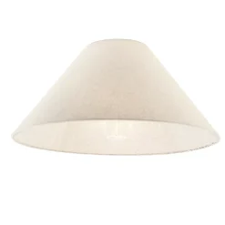 Abat-jour en tissu beige rond incliné 55/19/26