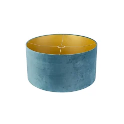 Abat-jour en velours bleu 50/50/25 avec intérieur doré