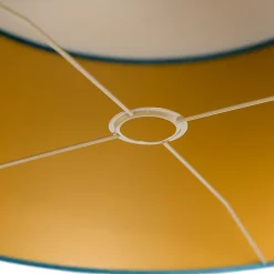 Abat-jour en velours bleu 50/50/25 avec intérieur doré