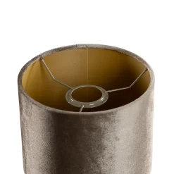 Abat-jour en velours bronze avec intérieur doré 18/18/14